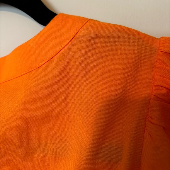 LOFT Petite Smocked Tie Waist Flounce Dress - Picture 6 of 7